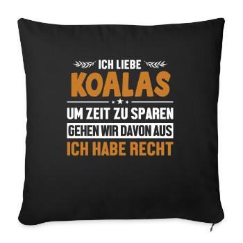 Koalas haben immer Recht Koalabear Eucalyptus - Sofa pillowcase 17,3'' x 17,3'' (45 x 45 cm) - black - Front