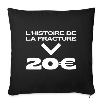 Pied Cassé Bras Cassés Jambe Cassée Rétablissement - Housse de coussin décorative 45 x 45 cm - noir - Devant