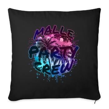 Malle Party Crew - Sofakissenbezug 45 x 45 cm - Schwarz - Vorne