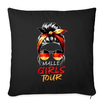 Visite des filles de Malle - Housse de coussin décorative 45 x 45 cm - noir - Devant