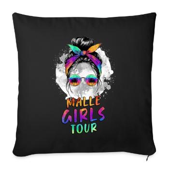Visite des filles de Malle - Housse de coussin décorative 45 x 45 cm - noir - Devant