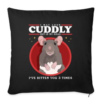 Rats, Rat Lover, Rat Owner, Gift - Sofa pillowcase 17,3'' x 17,3'' (45 x 45 cm) - black - Front