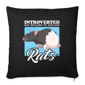 Rat Rat Owner Rat Lover Gift - Sofa pillowcase 17,3'' x 17,3'' (45 x 45 cm) - black - Front
