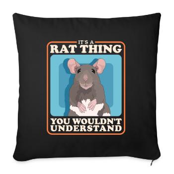 Rats Rat Owner Cute Rat Gift - Sofa pillowcase 17,3'' x 17,3'' (45 x 45 cm) - black - Front