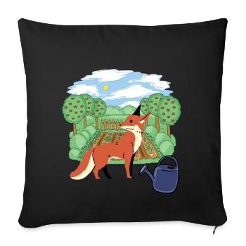 Arrosoir de jardin Fox Hobby Jardinier Horticulture - Housse de coussin décorative 45 x 45 cm - noir - Devant
