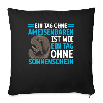 Day Without Anteater Ant-Eating Bear - Sofa pillowcase 17,3'' x 17,3'' (45 x 45 cm) - black - Front