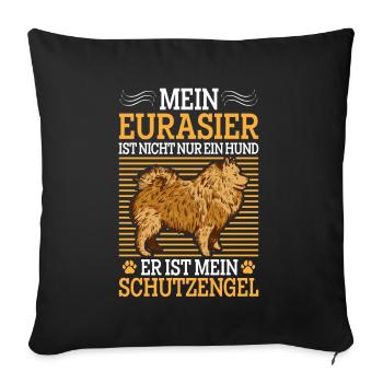 Eurasier not just a dog Eurasian Spitz - Sofa pillowcase 17,3'' x 17,3'' (45 x 45 cm) - black - Front