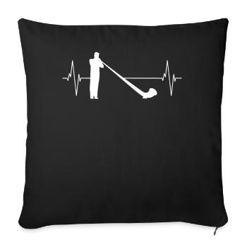 Gift for the heart Alphorn Blower Sound - Sofa pillowcase 17,3'' x 17,3'' (45 x 45 cm) - black - Front
