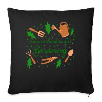 Gardener Gardening Garden - Sofa pillowcase 17,3'' x 17,3'' (45 x 45 cm) - black - Front