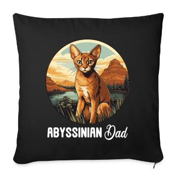 Chat d’Abyssinie Abessinierkatze - Housse de coussin décorative 45 x 45 cm - noir - Devant