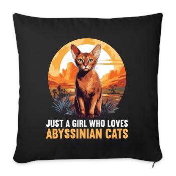 Chat d’Abyssinie Abessinierkatze - Housse de coussin décorative 45 x 45 cm - noir - Devant