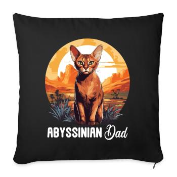 Chat d’Abyssinie Abessinierkatze - Housse de coussin décorative 45 x 45 cm - noir - Devant