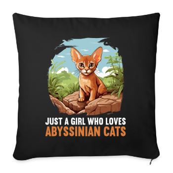 Chat d’Abyssinie Abessinierkatze - Housse de coussin décorative 45 x 45 cm - noir - Devant