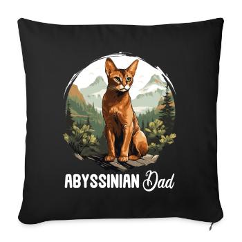 Chat d’Abyssinie Abessinierkatze - Housse de coussin décorative 45 x 45 cm - noir - Devant