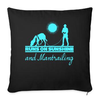 Mantrailing and Sunshine Mantrailer - Sofa pillowcase 17,3'' x 17,3'' (45 x 45 cm) - black - Front