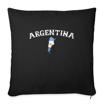 Argentina Vintage Map Argentina Flag - Sofa pillowcase 17,3'' x 17,3'' (45 x 45 cm) - black - Front
