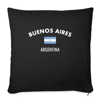 Buenos Aires Argentine Drapeau Argentine - Housse de coussin décorative 45 x 45 cm - noir - Devant