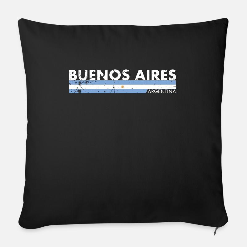 Buenos Aires Vintage Argentinien Flagge - Sofakissenbezug 45 x 45 cm - Schwarz
