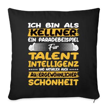 waiter a prime example of talent - Sofa pillowcase 17,3'' x 17,3'' (45 x 45 cm) - black - Front