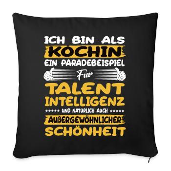 La cuisine, un excellent exemple de talent - Housse de coussin décorative 45 x 45 cm - noir - Devant