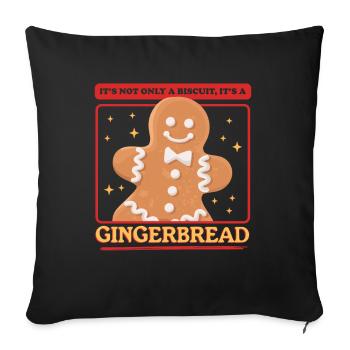 Gingerbread Gingerbread Man Gift - Sofa pillowcase 17,3'' x 17,3'' (45 x 45 cm) - black - Front