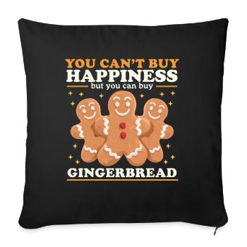 Gingerbread Men Gingerbread Gift - Sofa pillowcase 17,3'' x 17,3'' (45 x 45 cm) - black - Front