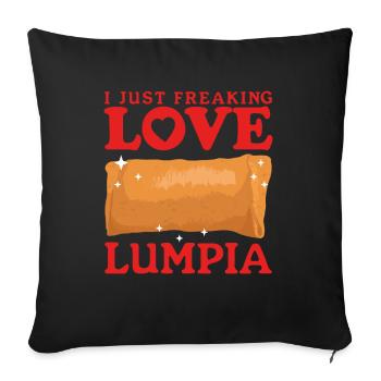 Lumpia Spring Roll Loempia Gift - Sofa pillowcase 17,3'' x 17,3'' (45 x 45 cm) - black - Front