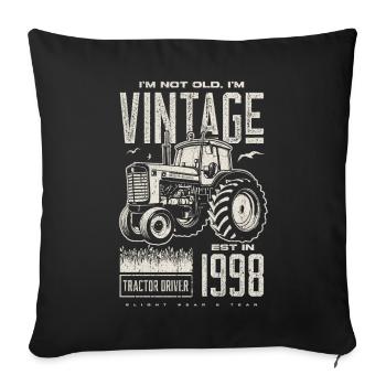 Oldtimer Traktor Bauer Geburtstag Jahrgang 1998 - Sofakissenbezug 45 x 45 cm - Schwarz - Vorne