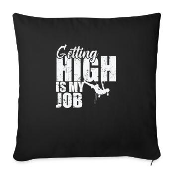 Se défoncer, c’est mon boulot Escalade de bloc - Housse de coussin décorative 45 x 45 cm - noir - Devant