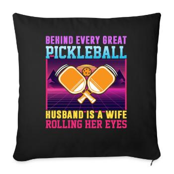 Mrs. Pickleball Partner Pickleball Couple Lovers - Sofa pillowcase 17,3'' x 17,3'' (45 x 45 cm) - black - Front
