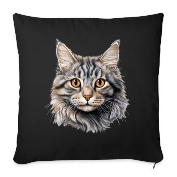 Cat Cats American Bobtail - Sofa pillowcase 17,3'' x 17,3'' (45 x 45 cm) - black - Front