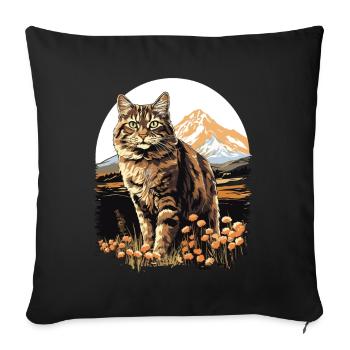 Chat Chats American Bobtail - Housse de coussin décorative 45 x 45 cm - noir - Devant