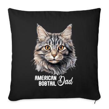 Cat Cats American Bobtail - Sofa pillowcase 17,3'' x 17,3'' (45 x 45 cm) - black - Front