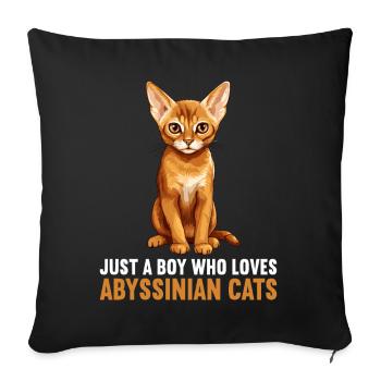 Chat d’Abyssinie Abessinierkatze - Housse de coussin décorative 45 x 45 cm - noir - Devant
