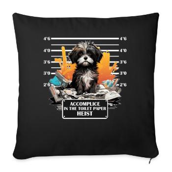 Cute Shih Tzu Mug Shot Funny Prisoner Dog Lover - Sofakissenbezug 45 x 45 cm - Schwarz - Vorne