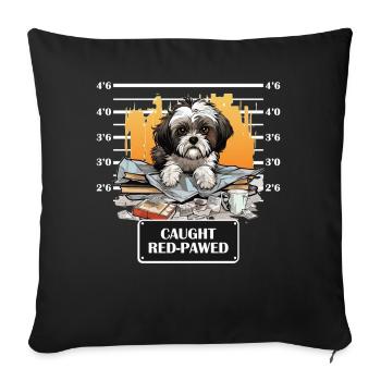 Cute Shih Tzu Mug Shot Dog Funny Pet Parenting - Sofakissenbezug 45 x 45 cm - Schwarz - Vorne