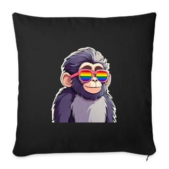 LGBTQ Affe - Sofakissenbezug 45 x 45 cm - Schwarz - Vorne