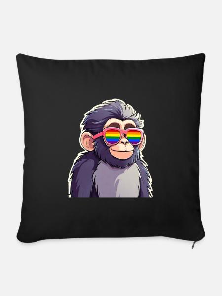 LGBTQ Affe - Sofakissenbezug 45 x 45 cm - Schwarz