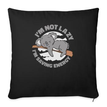 Not Lazy Saving Energy Koalabear Eucalyptus Koala - Sofa pillowcase 17,3'' x 17,3'' (45 x 45 cm) - black - Front