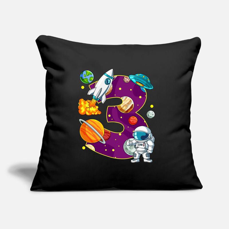 3 Anniversaire Astronaute de l’espace 3 ans Housse de coussin décorative 45 x 45 cm