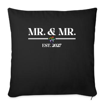 Mr. & Mr. Est. 2027 Gay Pride Wedding Gay Marriage - Sofa pillowcase 17,3'' x 17,3'' (45 x 45 cm) - black - Front