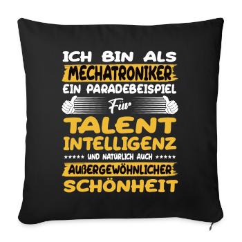 mechatronics technician a prime example of talent - Sofa pillowcase 17,3'' x 17,3'' (45 x 45 cm) - black - Front