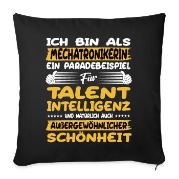 mechatronics technician a prime example of talent - Sofa pillowcase 17,3'' x 17,3'' (45 x 45 cm) - black - Front