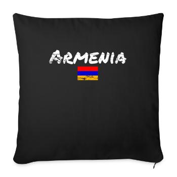 Armenia Vintage Armenia Armenian Flag - Sofa pillowcase 17,3'' x 17,3'' (45 x 45 cm) - black - Front