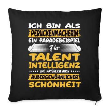 Le perruquier, un excellent exemple de talent - Housse de coussin décorative 45 x 45 cm - noir - Devant