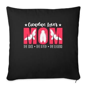 L’amante de la cigale Maman L’idole L’insecte homoptère - Housse de coussin décorative 45 x 45 cm - noir - Devant