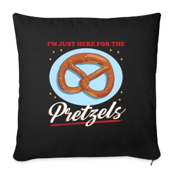 Cadeau de bretzels amoureux des bretzels - Housse de coussin décorative 45 x 45 cm - noir - Devant