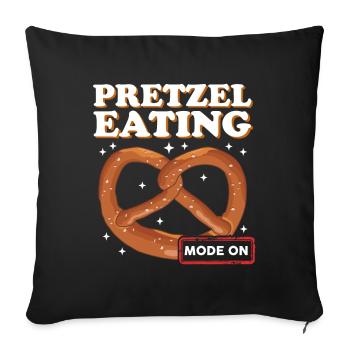 Bretzel drôle bretzels cadeau d’amant de bretzel - Housse de coussin décorative 45 x 45 cm - noir - Devant