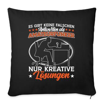 Amateur radio operator wrong answers Radio amateur - Sofa pillowcase 17,3'' x 17,3'' (45 x 45 cm) - black - Front
