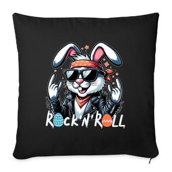 Easter Bunny Rock n Roll Easter Eggs Sunglasses Cool - Sofa pillowcase 17,3'' x 17,3'' (45 x 45 cm) - black - Front